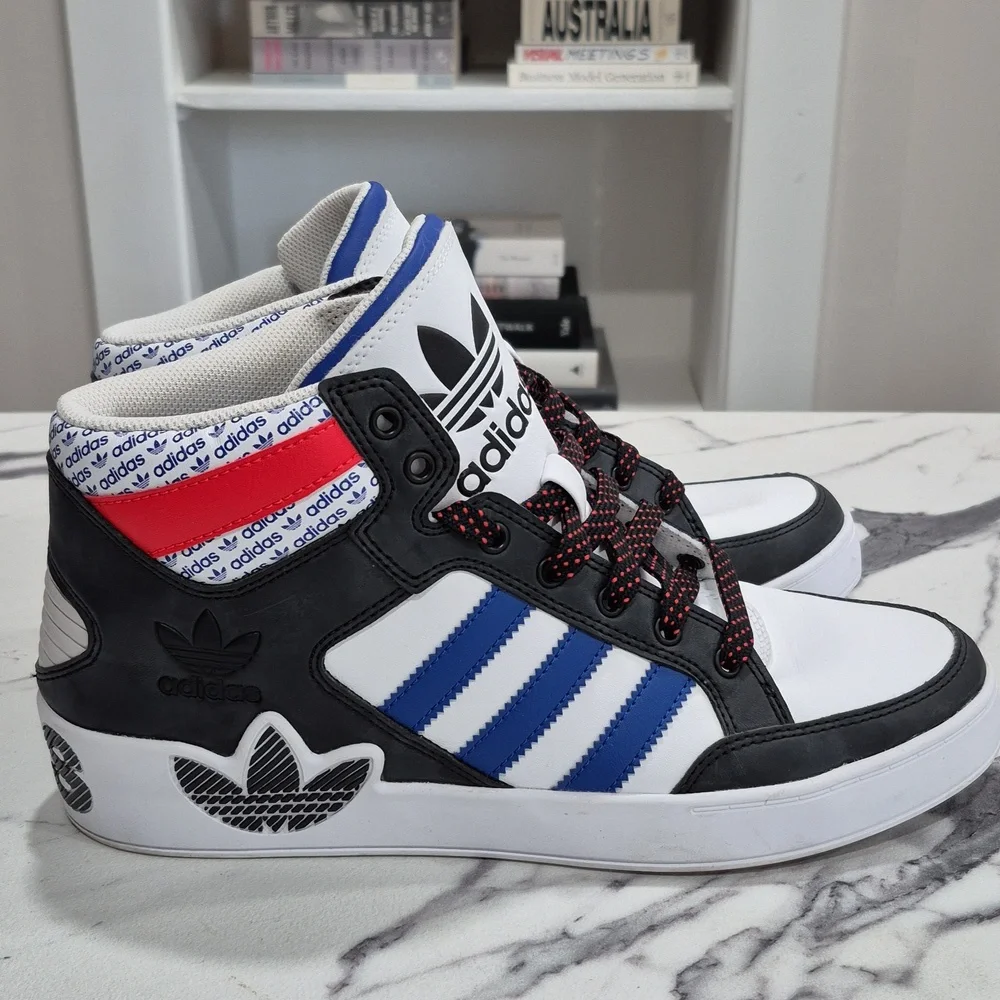 Adidas Transmission Pack Hi Top Hard Court Basketball Sneakers, Mens 9 White - Picture 6 of 15